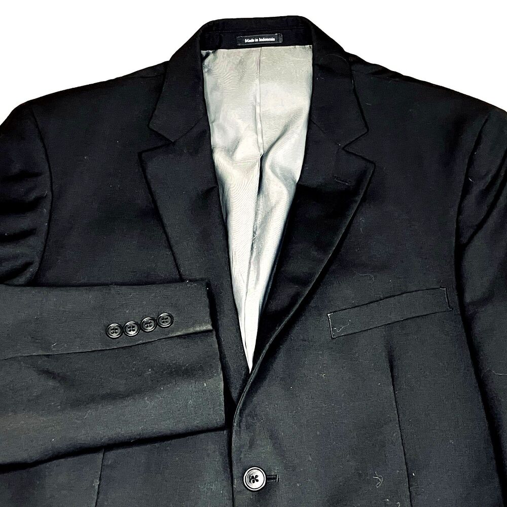 Wilke Rodriguez Sport Coat Wool Blend Black 2 Vent 42 44 Blazer Academia Preppy